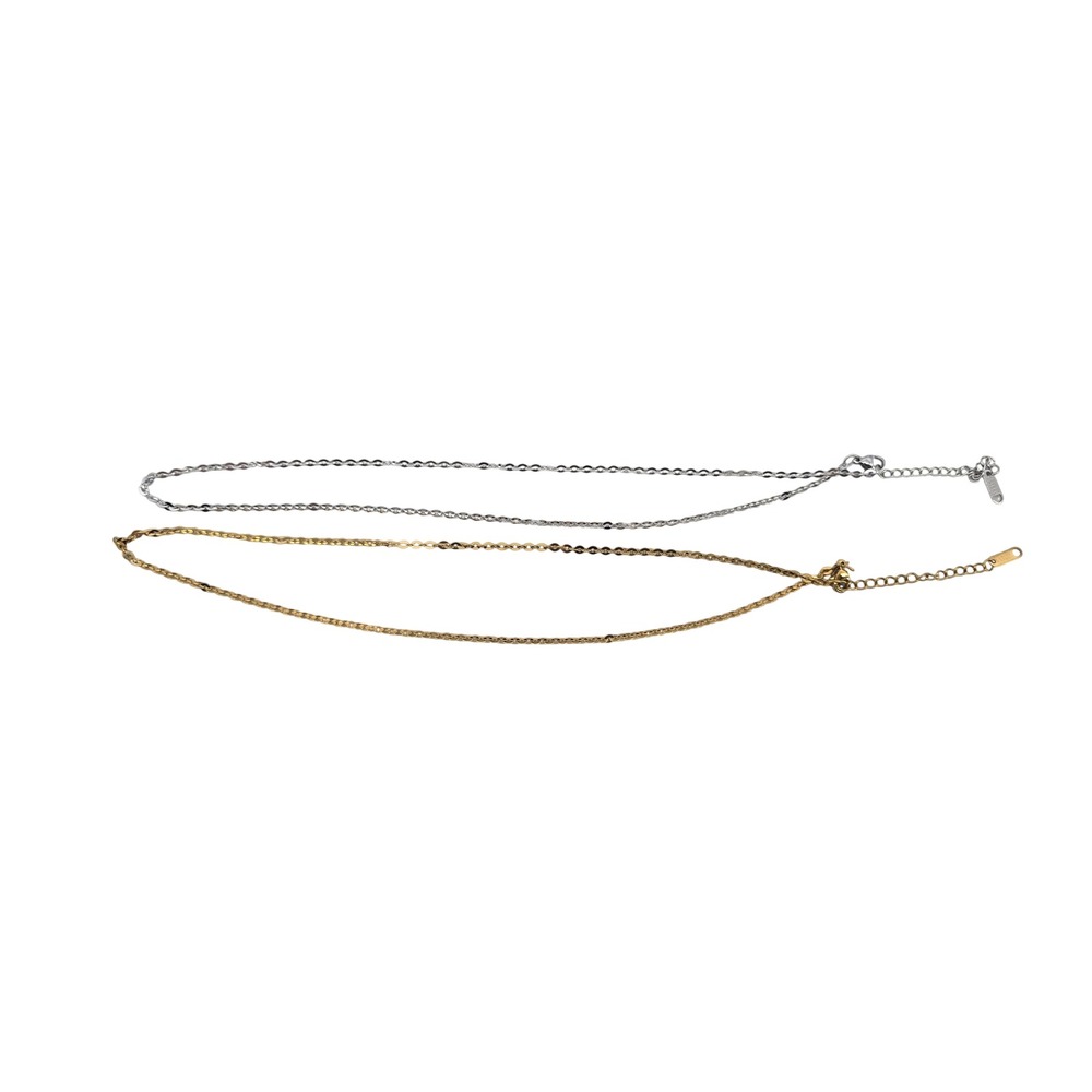 Unbranded Necklace Set Womens OS Dainty Link Gold Silver Adjustable EUC